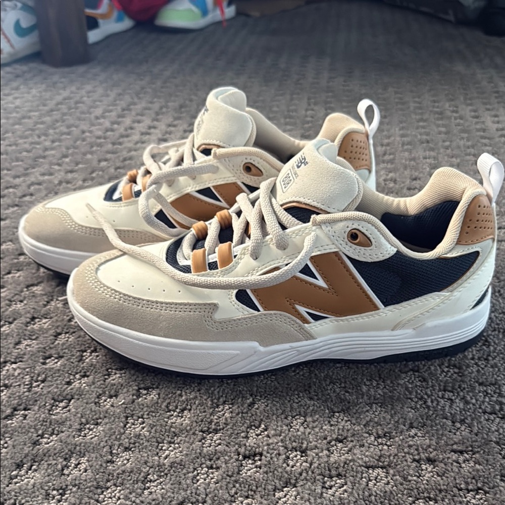 New Balance Beige and Brown Sneakers